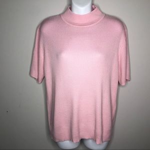 Croft & Barrow 100% Acrylic pink ribbed top